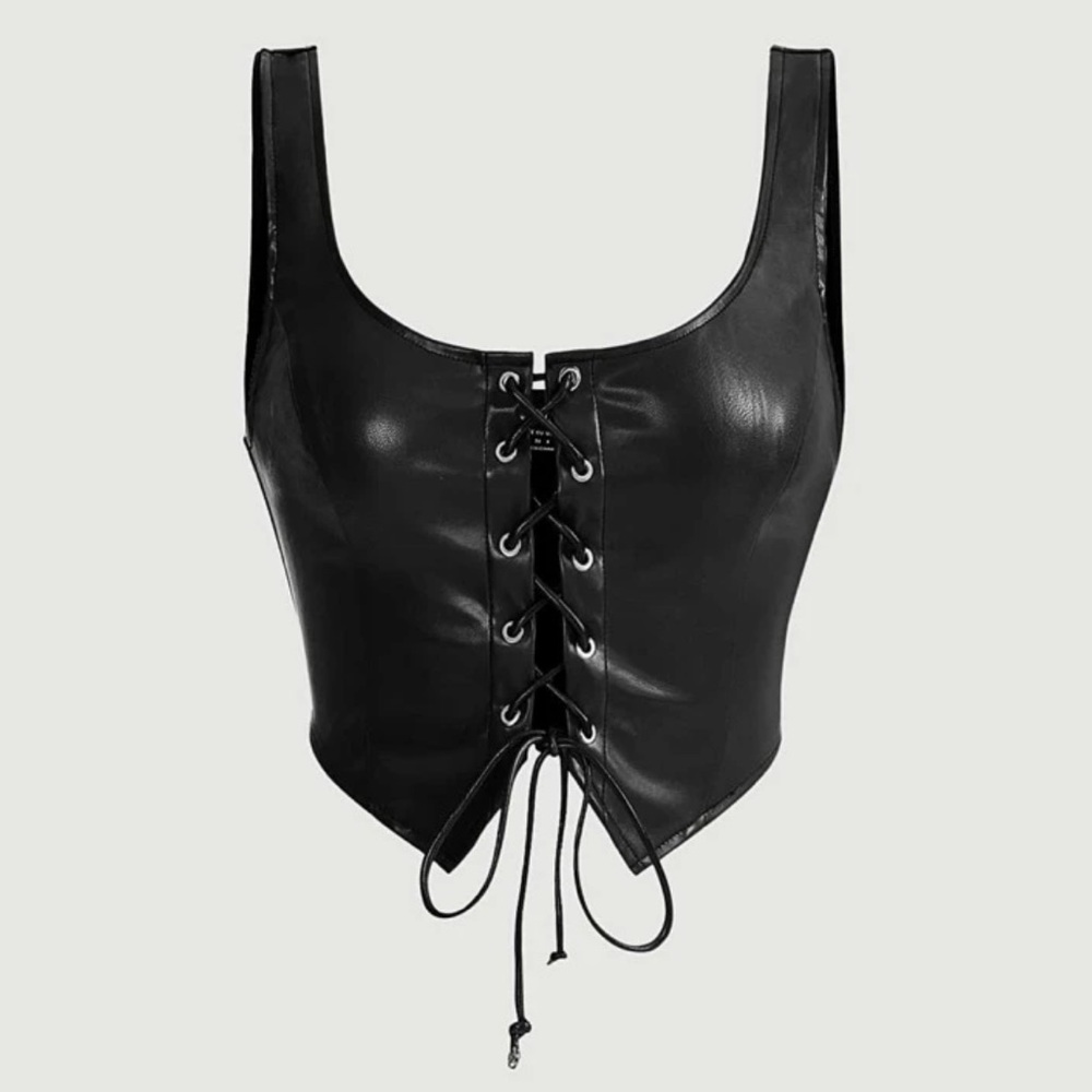 Faux Leather Corset Top